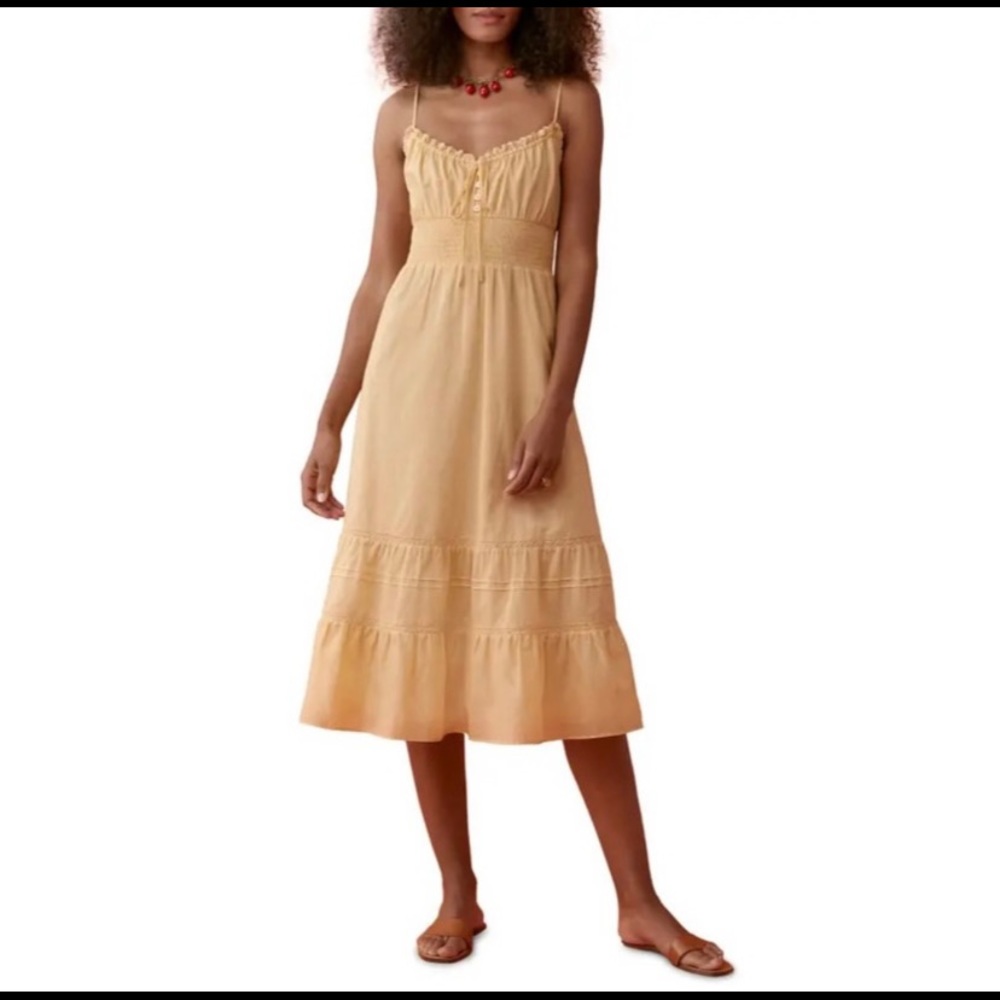 New Reformation Landon Cotton Midi Dress